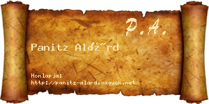 Panitz Alárd névjegykártya